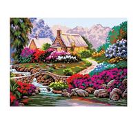 Canevas imprimé CDA - Jardin près du vieux pont de pierre 30x40 cm