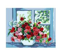 Canevas imprimé CDA - Roses près de la fenêtre 50x40 cm