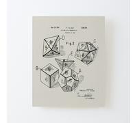 Canevas Imprimer Rpg Dice Set Patent 1963 Impression Sur Toile Roulée Tableau Art Décoration Murale / Sans Cadre 40x50cm