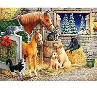 Canevas kit complet,Animaux de la ferme,11CT adulte kit canevas complet avec fils,debutant broderie point de croix imprimé,40x50cm