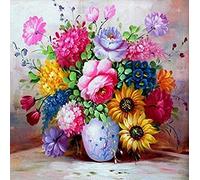 Canevas kit complet,Fleurs,11CT adulte kit canevas complet avec fils,debutant broderie point de croix imprimé,40x50cm