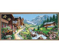 Canevas Pénélope Antique Paysage Alpin 65x130cm - Mrc1733098