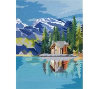 Canevas Penelope Imprimé Alpes 40 X 50 Cm