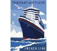 Canevas Penelope Imprimé Transatlantique 40 X 52 Cm