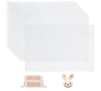 Canevas Plastique Blanc, 12 Pièces Feuilles de Toile en Maille, pour Bricolage Artisanat Broderie Point de Croix (20 * 30 cm)