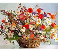 Canevas Point de Croix kit Complet Adulte débutant- Bouquet -40x50cm DIY Art Broderie décorer à la Maison Adultes Noël Cadeau(Toile pré-imprimée 11CT)