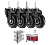 CANEVE roulettes À Tige Pivotante 2.5in, Tige Filetée M8 X 25mm, M10 X 25mm,Jusqu'à 200kg, roulettes De Meubles, roulettes Caoutchoutées pour Chariots, Silencieuses, AV(Size:M10*25mm,Color:4 Swivel)