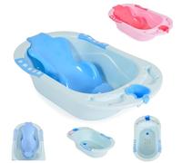 Cangaroo baignoire bébé Larissa 89 cm, siège de bain amovible, écoulement d'eau, coloris:bleu