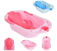 Cangaroo baignoire bébé Larissa 89 cm, siège de bain amovible, écoulement d'eau, coloris:rose