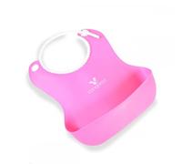 Cangaroo bavoir bébé Am-Am silicone sac pour restes de repas fermeture réglable, coloris:rose