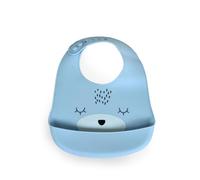 Cangaroo bavoir bébé Oscar silicone sac pour les reste de repas fermoir réglable, coloris:bleu