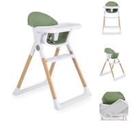 Cangaroo, chaise haute pour enfant Almond aspect bois pliable double plateau, coloris:verdoyant