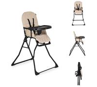 Cangaroo chaise haute pour enfant Waffle, repose-pieds réglable, pliable, sangle, coloris:beige