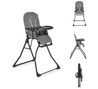 Cangaroo chaise haute pour enfant Waffle, repose-pieds réglable, pliable, sangle, coloris:gris