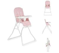 Cangaroo chaise haute pour enfant Waffle, repose-pieds réglable, pliable, sangle, coloris:rose