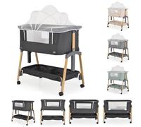 Cangaroo Lit bébé, Lit d'appoint Adoro, réglable, Matelas, Moustiquaire, Roues, coloris:noires