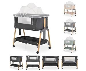Cangaroo Lit bébé, Lit d'appoint Adoro, réglable, Matelas, Moustiquaire, Roues, coloris:noires