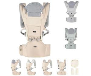 Cangaroo, Porte-bébé Ivy ventral et dorsal Ceinture réglable à partir de 5 mois, coloris:beige