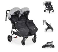 Cangaroo poussette jumelle 2Gether, couvre-pieds, cadre aluminium, pliable, coloris:gris