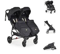 Cangaroo poussette jumelle 2Gether, couvre-pieds, cadre aluminium, pliable, coloris:noires