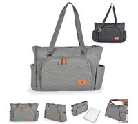 Cangaroo sac à langer Keily anse, compartiment principal zippé, matelas à langer, coloris:gris