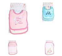 Cangaroo, set de 3 bavoirs bébé Tibby fermeture automatique, imperméable lavable, coloris:rose