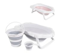 Cangaroo, set de baignoire Hawaii, 4 pièces, pliable, écoulement d'eau, filet, coloris:gris
