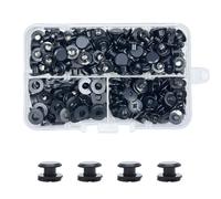 CANGCANG 100pcs M5X4mm Vis Chicago, Vis De Livre,Rivet a Visser,Rivet Pour Cuir, Utilisé pour le bricolage en cuir Sac à vêtements, Chaussures, Livres et décoration (Noir)