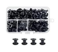 CANGCANG 100pcs M5X6mm Vis Chicago, Vis De Livre,Rivet a Visser,Rivet Pour Cuir, Utilisé pour le bricolage en cuir Sac à vêtements, Chaussures, Livres et décoration (Noir)