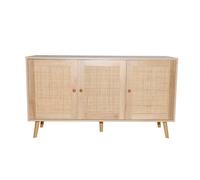 CANGE - Buffet effet bois et cannage 3 portes 120 cm