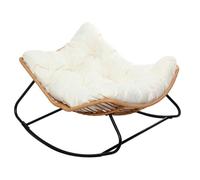 CANGGU - Fauteuil à bascule en résine tressée coussin beige