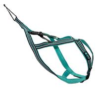 CANI C GEAR, Harnais de Type X-Back, Modèle Olympia, Couleur Noir/Turquoise, Réglages Dorsal et Encolure, Doublure en néoprène Anti-Irritation, Garanti à Vie, Taille XL