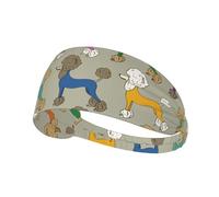 Caniche coloré de Dessin animé drôle,Bandeau de Sport Unisexe, Bandeau élastique Multi-usages pour Cheveux