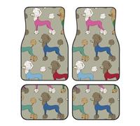 Caniche coloré de Dessin animé drôle,Lot de 4 Tapis de Sol pour Voiture, Tapis de Sol antidérapants pour véhicule