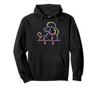 Caniche Dog Heartbeat Line Art Dog Paw Print Sweat à Capuche