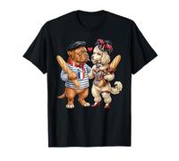 Caniche + Dogue de Bordeaux Chien Couple Amour France Drapeau T-Shirt