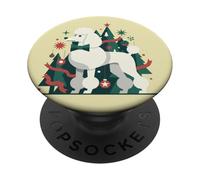 Caniche Festive Christmas Tree Magic PopSockets PopGrip Adhésif