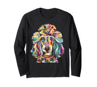 Caniche Géométrique Pop Art Gros Plan Portrait Chiot Face Manche Longue