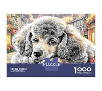 Caniche in City 1000 Piece Consistent Piece Size Street Caniche Family Puzzle Quiet Time Activity Family Bonding Activity Grandparent Gift 52x38cm/1000pcs