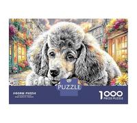 Caniche in City 1000 Pièces Carton De Qualité Supérieure Ensemble De Casse-tête en Puzzle Chien Bouclé Jeu De Famille Amusant Et Stimulant pour La Décompression Et La Décoration Murale 38x