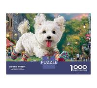 Caniche Jeu De Puzzle Playful Chiot 1000 Éléments Papier Résistant pour Experts Anti-Stress Challenge Difficile Nouveau Modèle sans Toxique 70x50cm/1000pcs