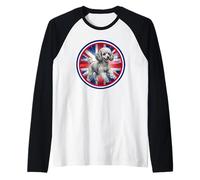 Caniche Nain Mignon et drôle - Chiot - Drapeau du Royaume-Uni Manche Raglan