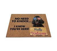 Caniche Personnalisé, Chien Drôle avec des Lunettes De Soleil, Pas Besoin De Frapper, Je Sais Que Vous Êtes Ici Caniche Paillasson D'Entree Tapis De Bain Doux Tapis De Porte 40X60Cm