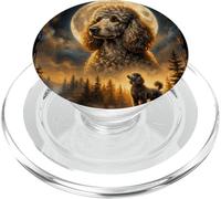 Caniche Trois Loups Lune Nature Forêt Majestueuse PopSockets PopGrip pour MagSafe