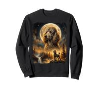 Caniche Trois Loups Lune Nature Forêt Majestueuse Sweatshirt