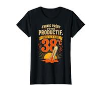 Canicule Humour J'avais prévu d'être productif T-Shirt Graphique avec Valeur, Femme, Noir, M