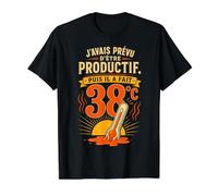 Canicule Humour J'avais prévu d'être productif T-Shirt Graphique avec Valeur, Homme, Noir, XL