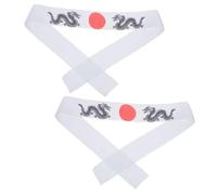 CANIGHT 1 Paire turban de bandana bandeau bushido bandeau hachimaki Bandeau Bandeau de karaté bandeau décoratif accessoire de karaté Polyester blanche