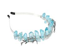 CANIGHT 1 Pc Couronne De Cristal Naturel Bandeau De Pierres Précieuses Bandeau En Strass Rose Bandeaux Dames Bande De Cheveux Baroque Bandeau De Demoiselle D'honneur Groupe Blue