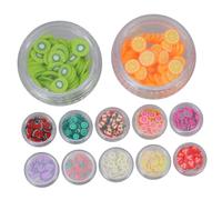 CANIGHT 12pièces Stickers De Manucure Argile Polymère Colorées De Tranches De Fruits Pour Diy Nail Art Accessoires Décoratifs Et Durables